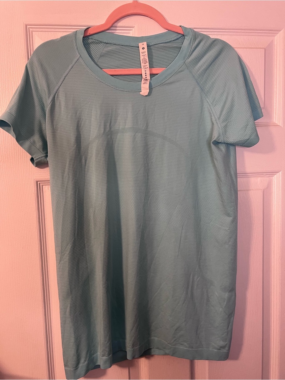 #564 Lululemon Swiftly Tech Short Sleeve Shirt 2.0 Kayak Blue Size 14 EUC